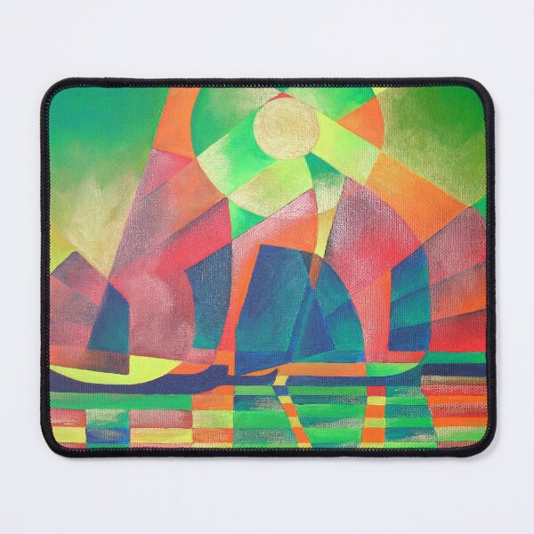Item preview, Sea of Green With Cubist Abstract Junks designed and sold by taiche.