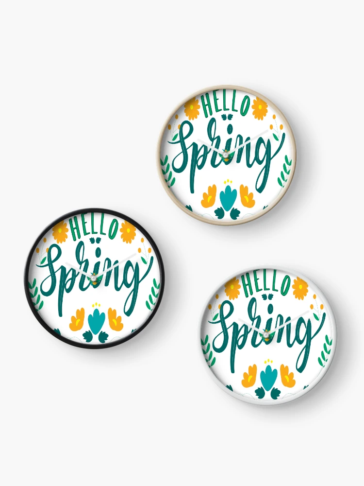 Thumbnail 3 of 4, Clock, Hello Spring | Special designed and sold by Crafty-Hawk.