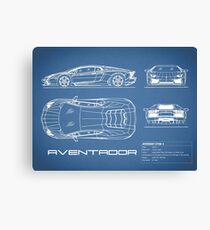 The Aventador Blueprint Canvas Print
