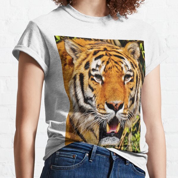 Tiger Shirts for Women Tiger Leopard Face Graphic Tees Tops Animal Lover  Gift Wild Cat Tigers Short Sleeve T-Shirt at  Women’s Clothing store