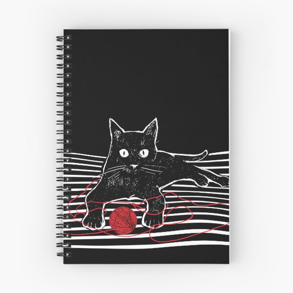 Item preview, Black cat playing with a ball of string. Vintage linocut style.. designed and sold by kazimido.