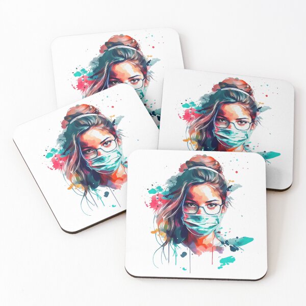 Item preview, Nurse Messy Bun Watercolor, Nurse Life, Messy Bun designed and sold by Top Seller ⭐⭐⭐⭐⭐ 5/5.
