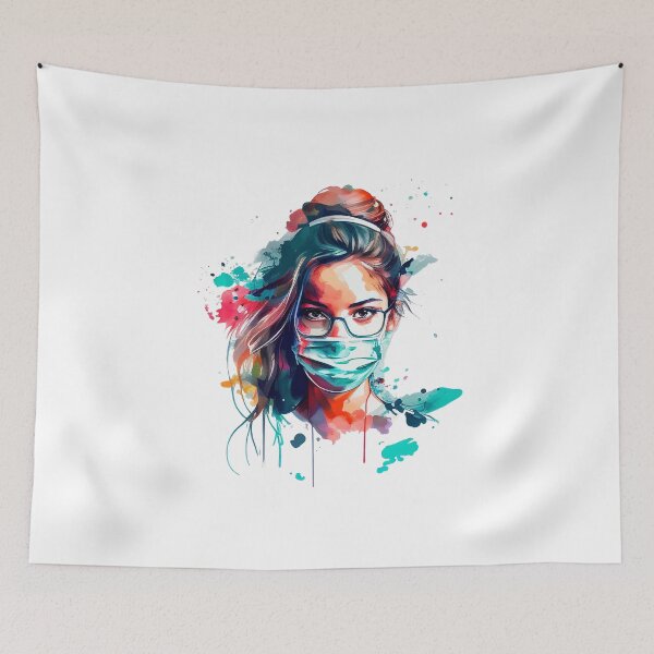 Item preview, Nurse Messy Bun Watercolor, Nurse Life, Messy Bun designed and sold by Top Seller ⭐⭐⭐⭐⭐ 5/5.