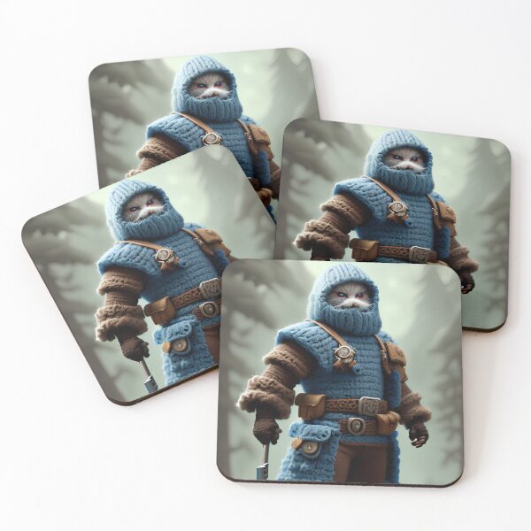 Item preview, Crochet Warrior Cat in Fairytale City Art Print designed and sold by TeoDorskiy.