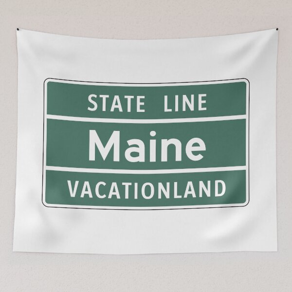 Item preview, Vintage Maine Vacationland State Line Sign designed and sold by NewNomads.