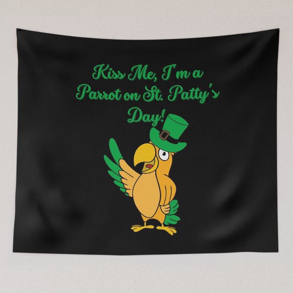 Item preview, Im not irish but kiss me anyway - Kiss Me, I'm a Parrot on St. Patty's Day! funny gifts saint patricks day  designed and sold by VectorPower.