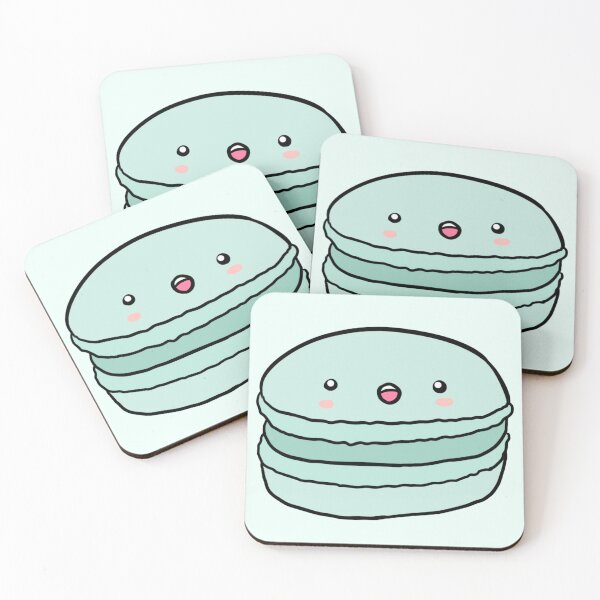 Item preview, Kawaii blue macaron illustration  designed and sold by Yarafantasyart.