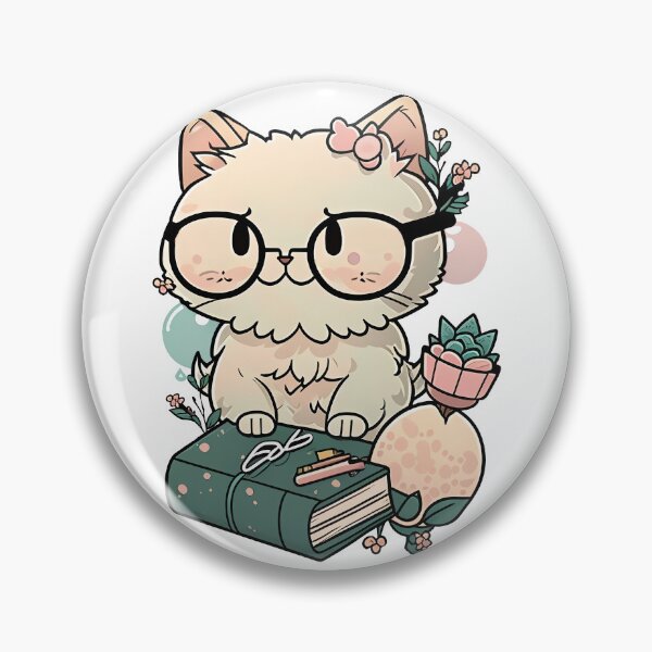 Item preview, A cat with glasses and book designed and sold by Melcu.