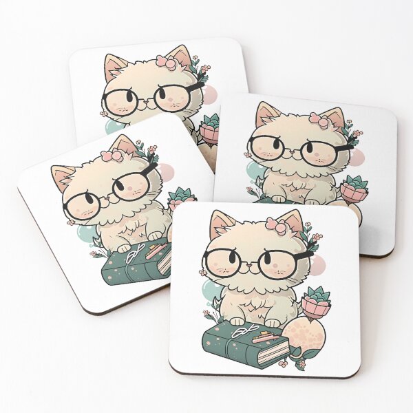 Item preview, A cat with glasses and book designed and sold by Melcu.