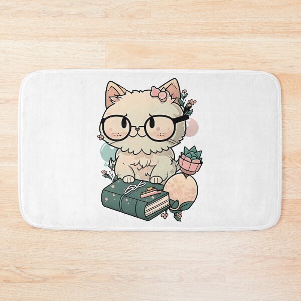 Item preview, A cat with glasses and book designed and sold by Melcu.