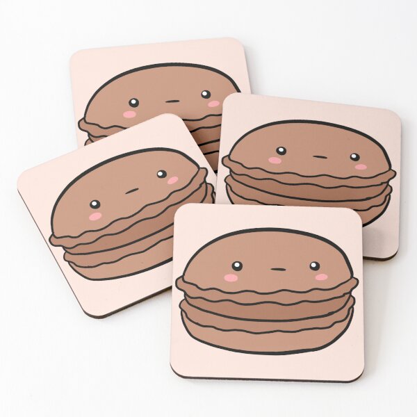 Item preview, Kawaii brown macaron illustration  designed and sold by Yarafantasyart.