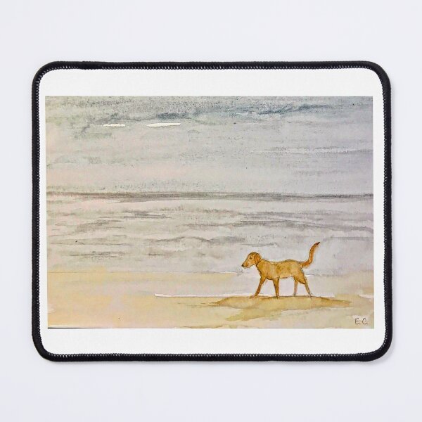 Item preview, Dog strolling along a beach  designed and sold by watercolorsLiz.