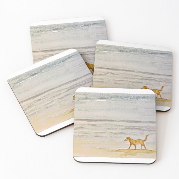 Item preview, Dog strolling along a beach  designed and sold by watercolorsLiz.