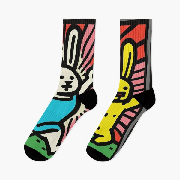 Item preview, Easter bunnies running over field designed and sold by NxtGenArt.