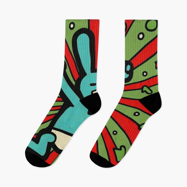 Item preview, Dancing easter bunny green, red and blue designed and sold by NxtGenArt.