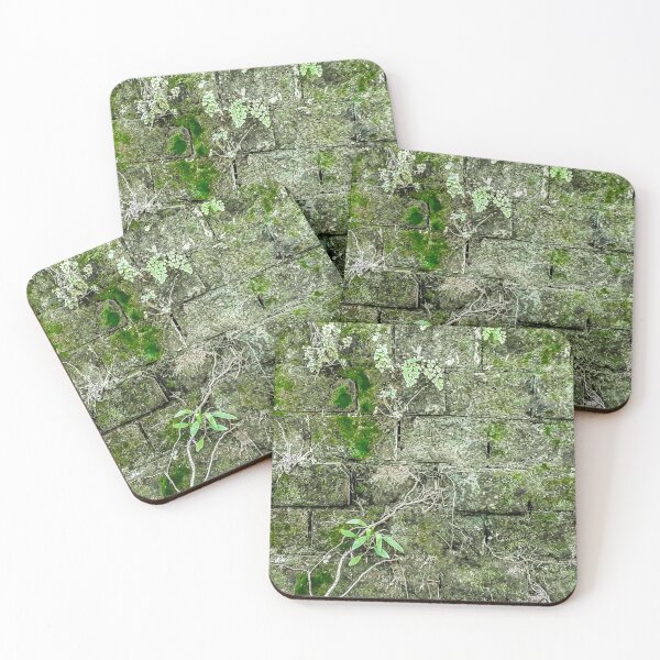 Item preview, Old stone exterior wall with moss designed and sold by DFLC Prints.