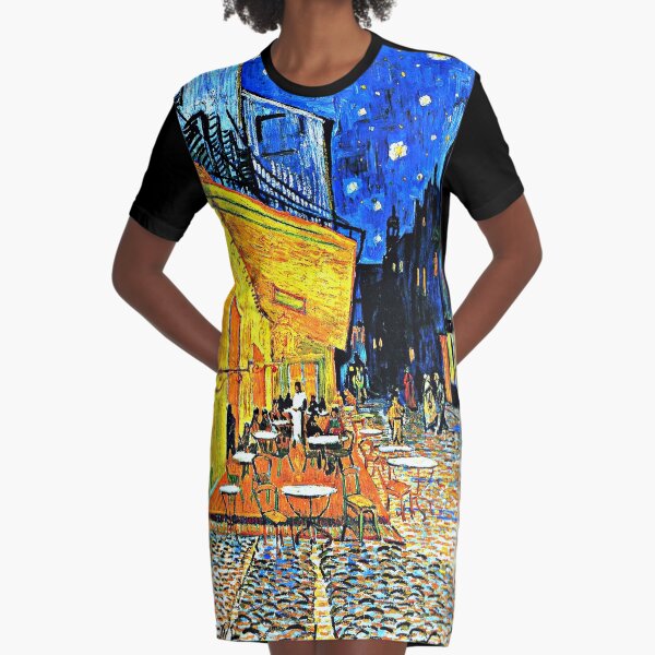 Van Gogh - Cafe Terrace, Place-du-Forum-Arles Graphic T-Shirt Dress