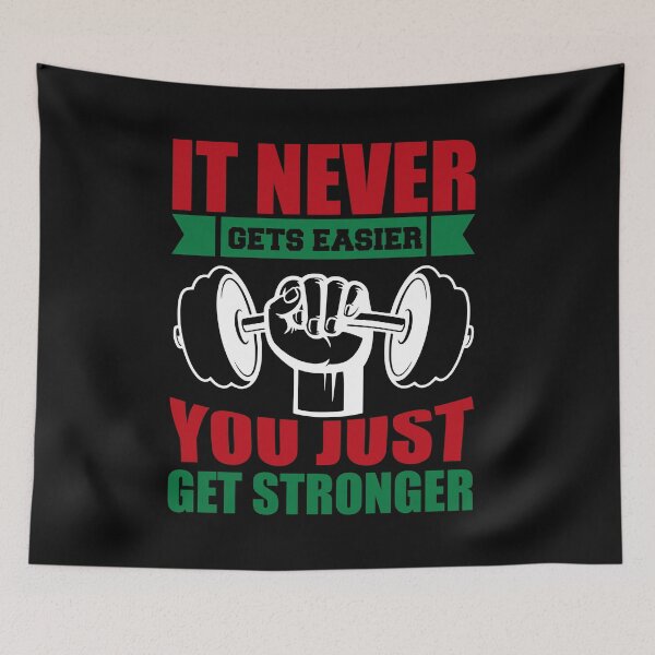 Item preview, IT NEVER GETS EASIER YOU JUST GET STRONGER designed and sold by SticerOcean.