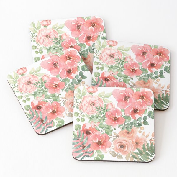 Item preview, Watercolor flowers, pink flower, red flowers designed and sold by danaJG.