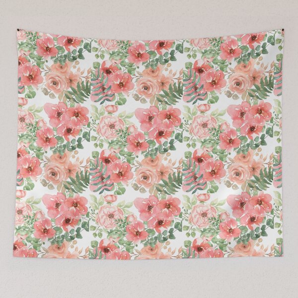 Item preview, Watercolor flowers, pink flower, red flowers designed and sold by danaJG.