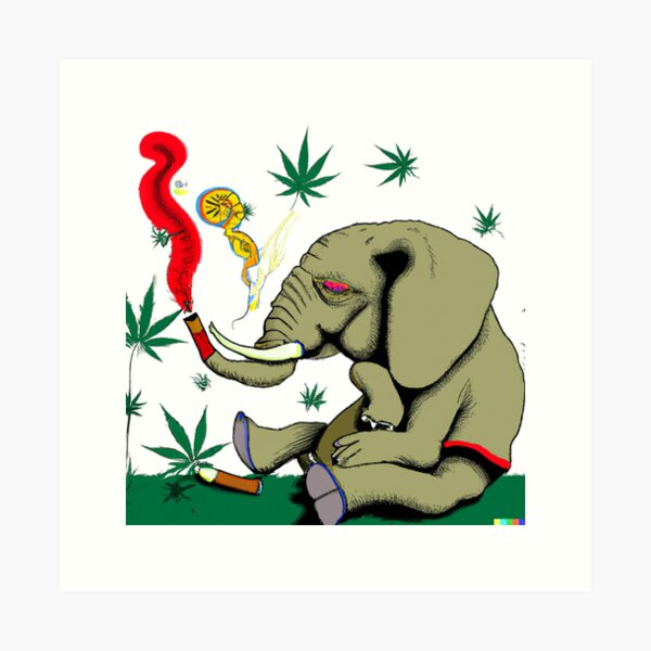 Weed Elephant Art Prints for Sale | Redbubble