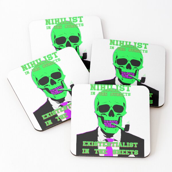 Artikelvorschau, Nihilist In The Streets, Existentialist In The Sheets Pop Art Skull entworfen und verkauft von PVSKI.
