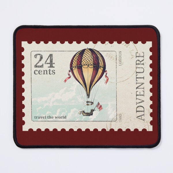 Item preview, Balloon adventure stamp sticker, retro vintage travel sticker gifts, travel the world T-Shirt designed and sold by hawa0508.