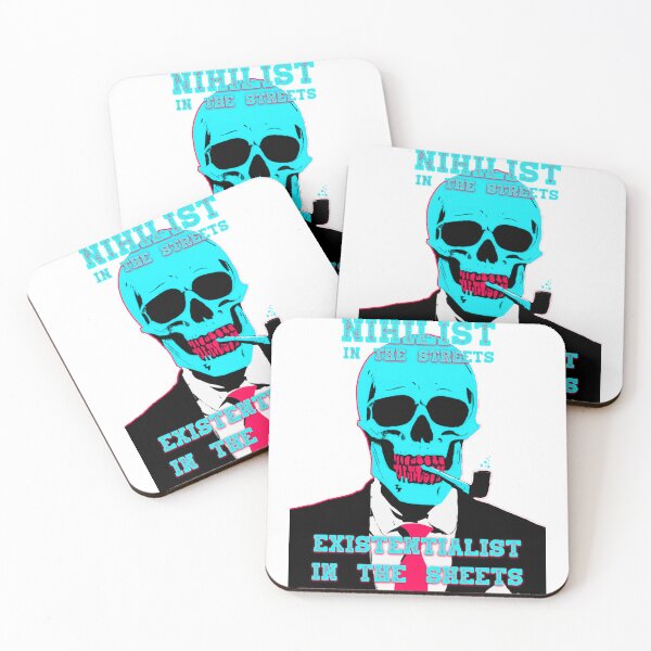 Artikelvorschau, Nihilist In The Streets, Existentialist In The Sheets Pop Art Skull entworfen und verkauft von PVSKI.
