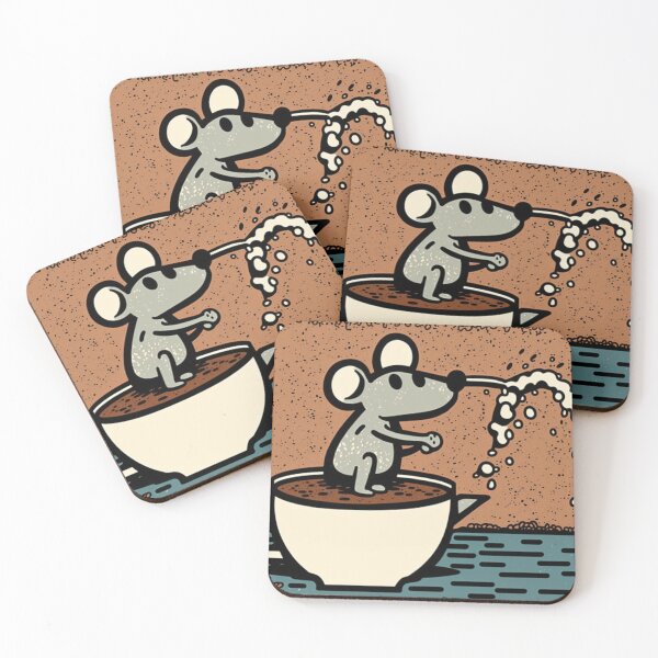 Item preview, Cute mouse taking a bath in coffee before work designed and sold by NxtGenArt.