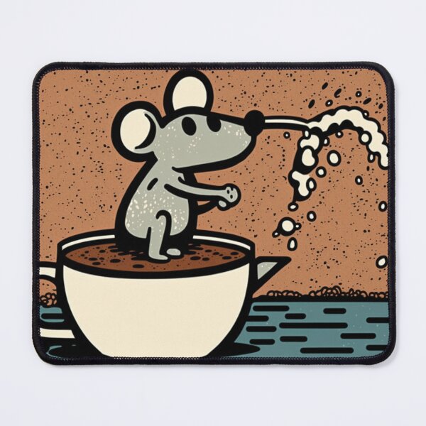 Item preview, Cute mouse taking a bath in coffee before work designed and sold by NxtGenArt.
