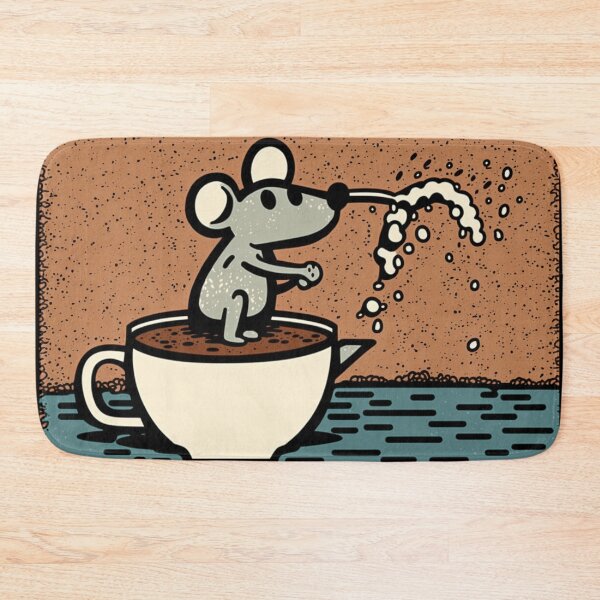 Item preview, Cute mouse taking a bath in coffee before work designed and sold by NxtGenArt.