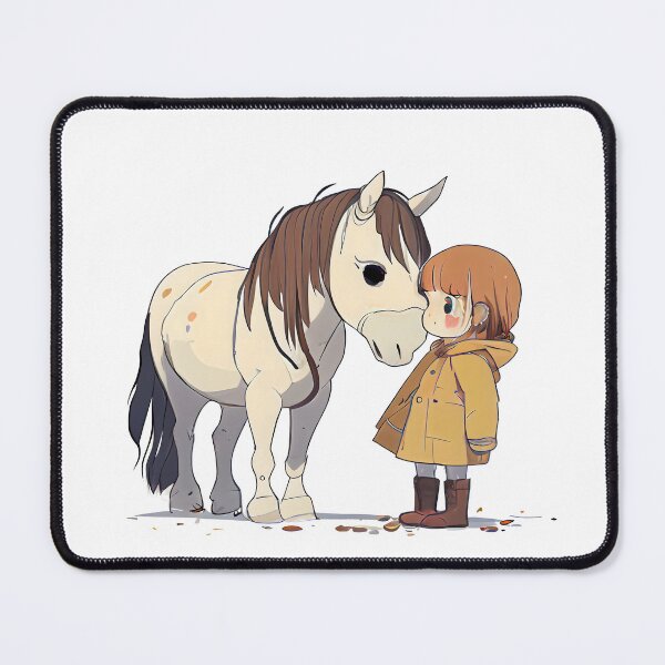 Item preview, Cartoon Norwegian Fjord horse with little girl - Horses 13 designed and sold by MLArtifex.