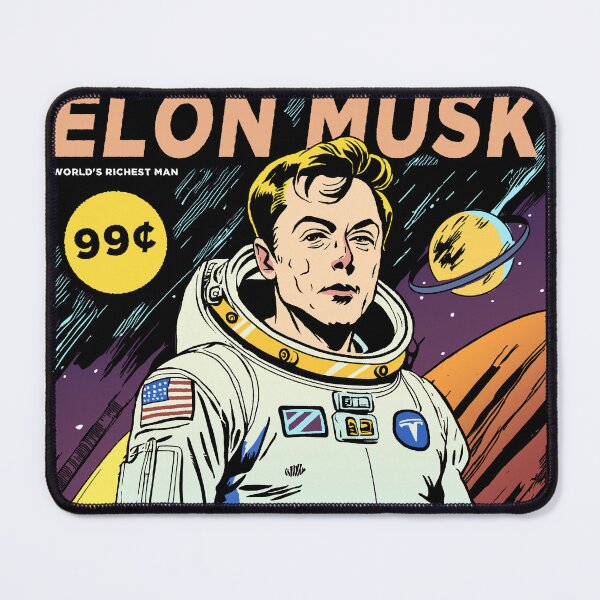 Item preview, Elon Musk Comic book cover Poster designed and sold by GrubbyGrin.