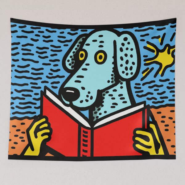 Item preview, Very talented dog reading book designed and sold by NxtGenArt.