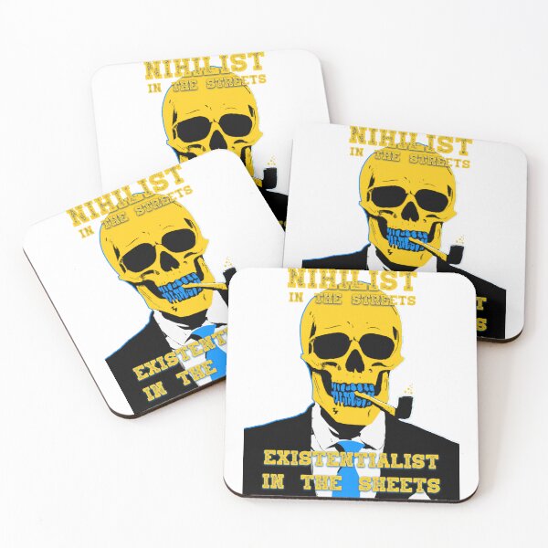 Artikelvorschau, Nihilist In The Streets, Existentialist In The Sheets Pop Art Skull entworfen und verkauft von PVSKI.