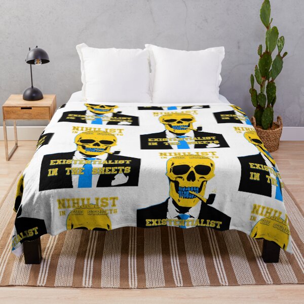 Artikelvorschau, Nihilist In The Streets, Existentialist In The Sheets Pop Art Skull entworfen und verkauft von PVSKI.