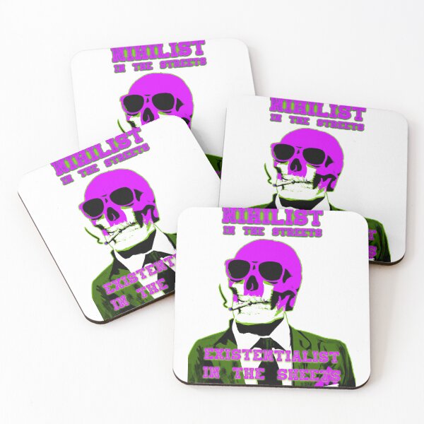 Artikelvorschau, Nihilist In The Streets, Existentialist In The Sheets Pop Art Skull entworfen und verkauft von PVSKI.