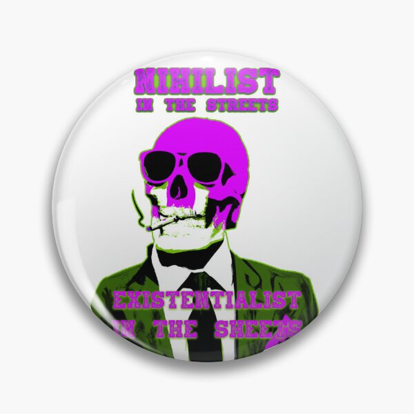 Aperçu de l'œuvre Nihilist In The Streets, Existentialist In The Sheets Pop Art Skull créée et vendue par PVSKI.