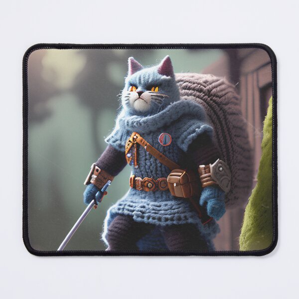 Item preview, Crochet Warrior Cat in Fairytale City Art Print designed and sold by TeoDorskiy.