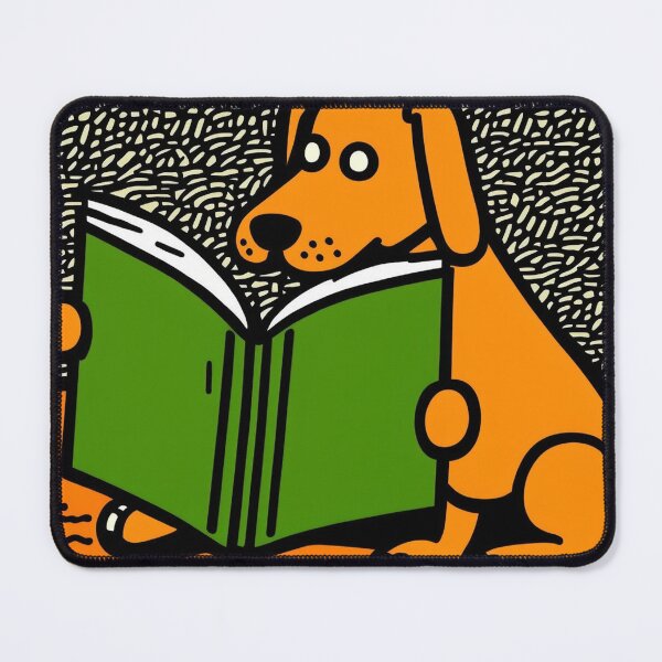 Item preview, Talented dog reading big green book designed and sold by NxtGenArt.