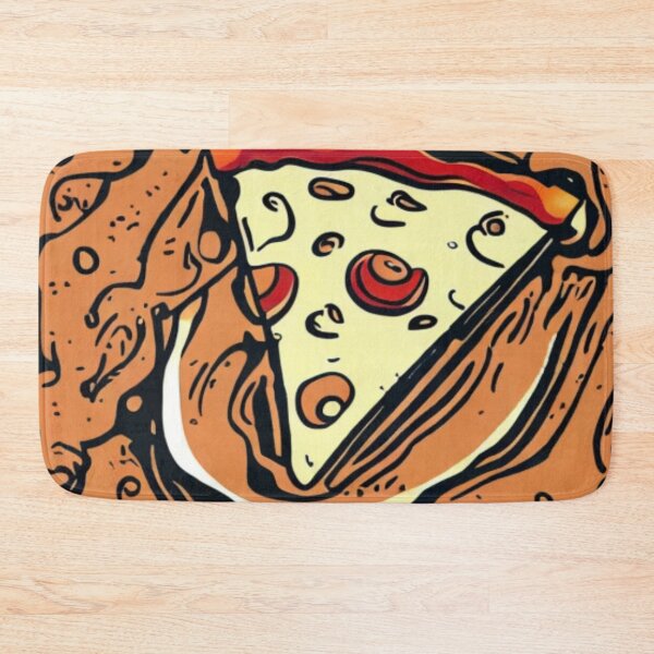 Item preview, Cheesy Delight - A Cartoon-Style Pizza Adventure - cheesy pizza designed and sold by WBP Mart.