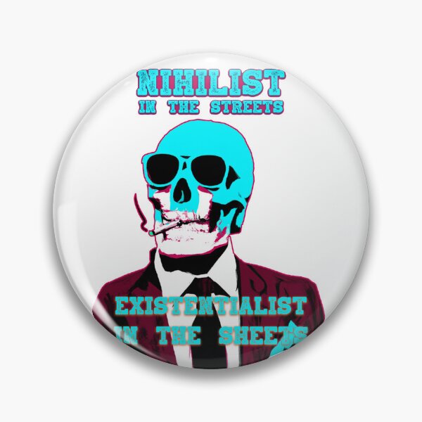 Aperçu de l'œuvre Nihilist In The Streets, Existentialist In The Sheets Pop Art Skull créée et vendue par PVSKI.