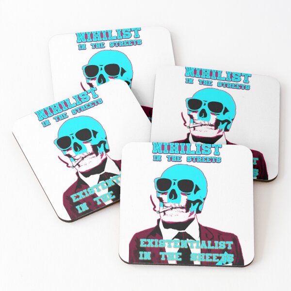 Artikelvorschau, Nihilist In The Streets, Existentialist In The Sheets Pop Art Skull entworfen und verkauft von PVSKI.