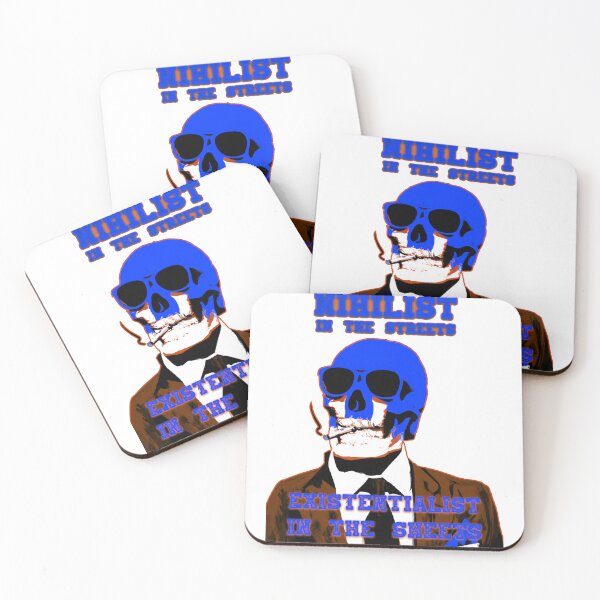 Artikelvorschau, Nihilist In The Streets, Existentialist In The Sheets Pop Art Skull entworfen und verkauft von PVSKI.