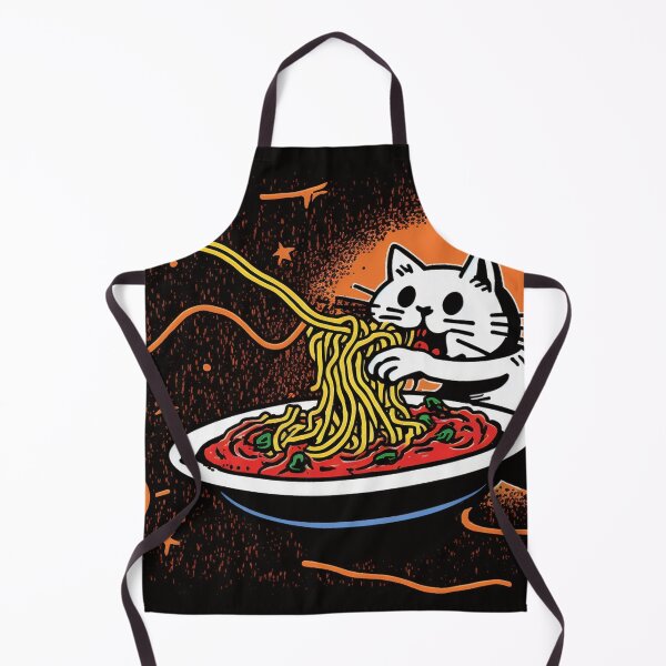 Item preview, Cat eating spaghetti in space designed and sold by NxtGenArt.