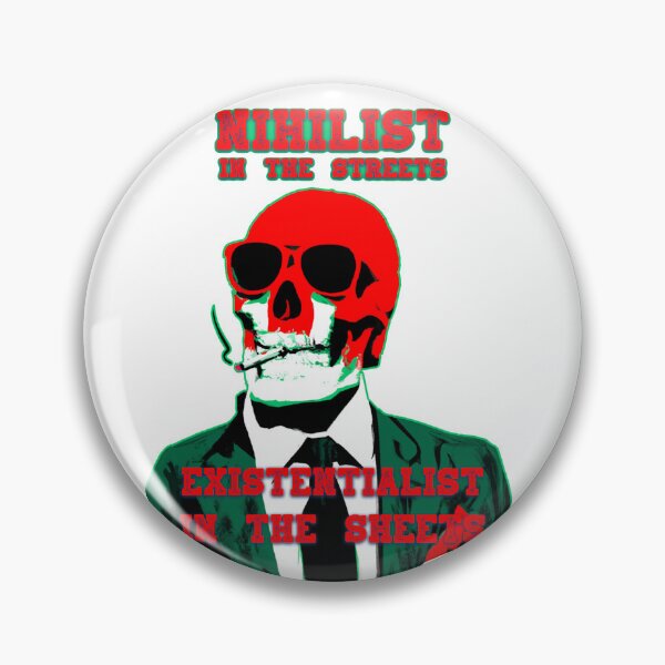 Aperçu de l'œuvre Nihilist In The Streets, Existentialist In The Sheets Pop Art Skull créée et vendue par PVSKI.