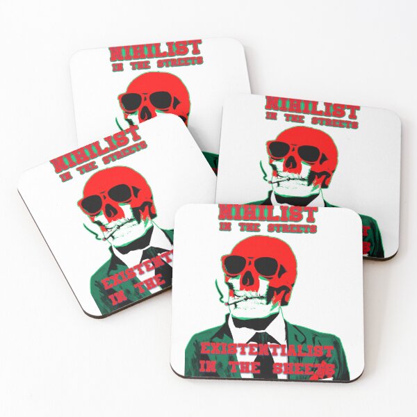 Artikelvorschau, Nihilist In The Streets, Existentialist In The Sheets Pop Art Skull entworfen und verkauft von PVSKI.
