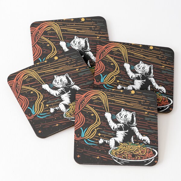 Item preview, Cat eating magic spaghetti in space designed and sold by NxtGenArt.