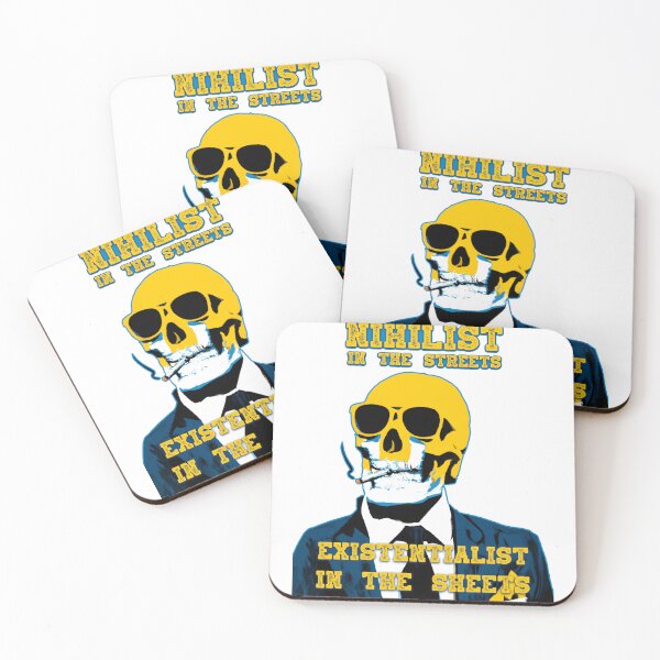 Artikelvorschau, Nihilist In The Streets, Existentialist In The Sheets Pop Art Skull entworfen und verkauft von PVSKI.