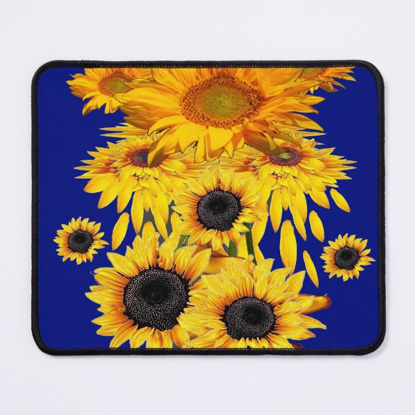 Item preview, GOLDEN SUNFLOWER ABSTRACT PATTERNS BLUE ART designed and sold by sharlesart.
